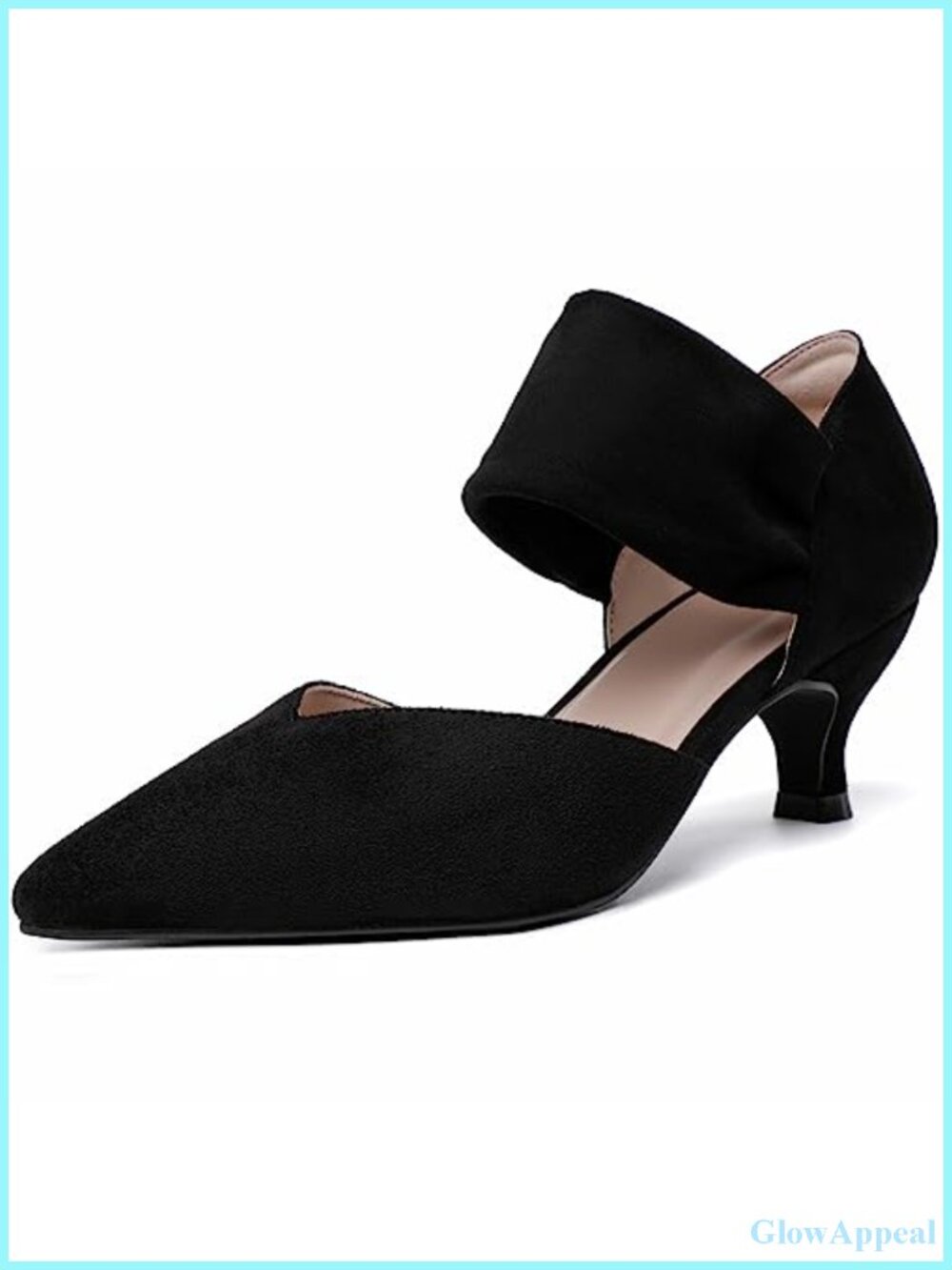 Kitten Heels Closed Toe Low Heels Slip On Pumps Dress Shoes